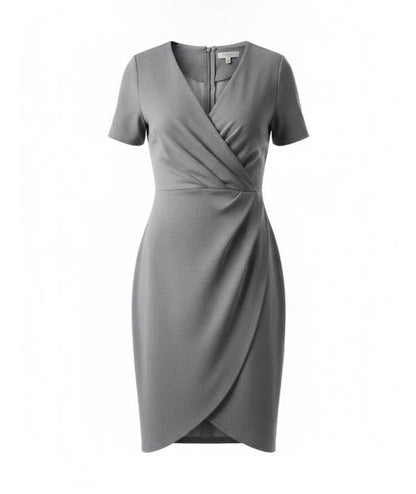 Gray Crossover Shift Dress