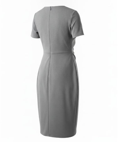 Gray Crossover Shift Dress